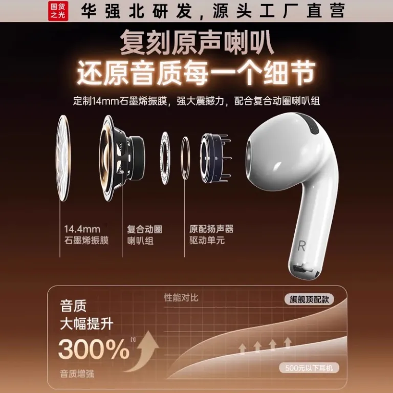 هندزفری بلوتوثی airpods4 نسل نویزکنسلینگ واقعی هوآچیانگبی 7 نسل 2025 مدل جدید مناسب اپل تولید مستقیم کارخانه