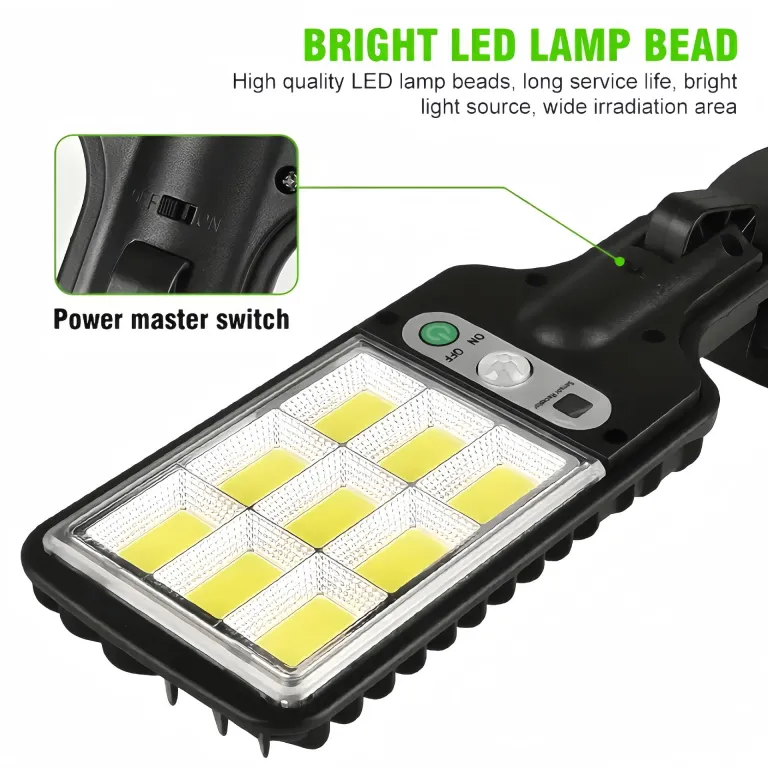 چراغ خورشیدی فضای باز، چراغ دیواری حسگر حرکتی یکپارچه LED، چراغ خیابانی خورشیدی خانگی فوق‌روشن