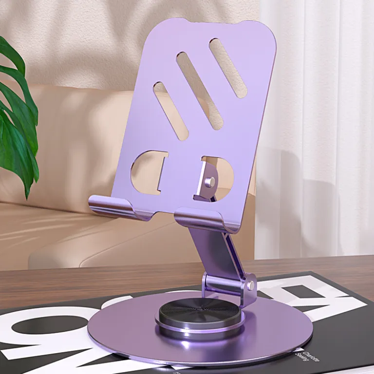 پایه نگهدارنده فلزی گوشی موبایل مخصوص پخش زنده مدل دویین 360 با قابلیت چرخش درجه‌ای، تاشو و مناسب برای گوشی و تبلت رومیزی