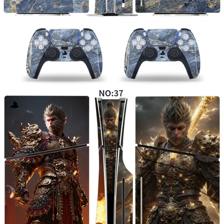 PS5 برچسب محافظ رنگی برای کنسول اسلیم، استیکر اسکین مخصوص مدل دیجیتال و دیسک‌خور با طرح کارتونی