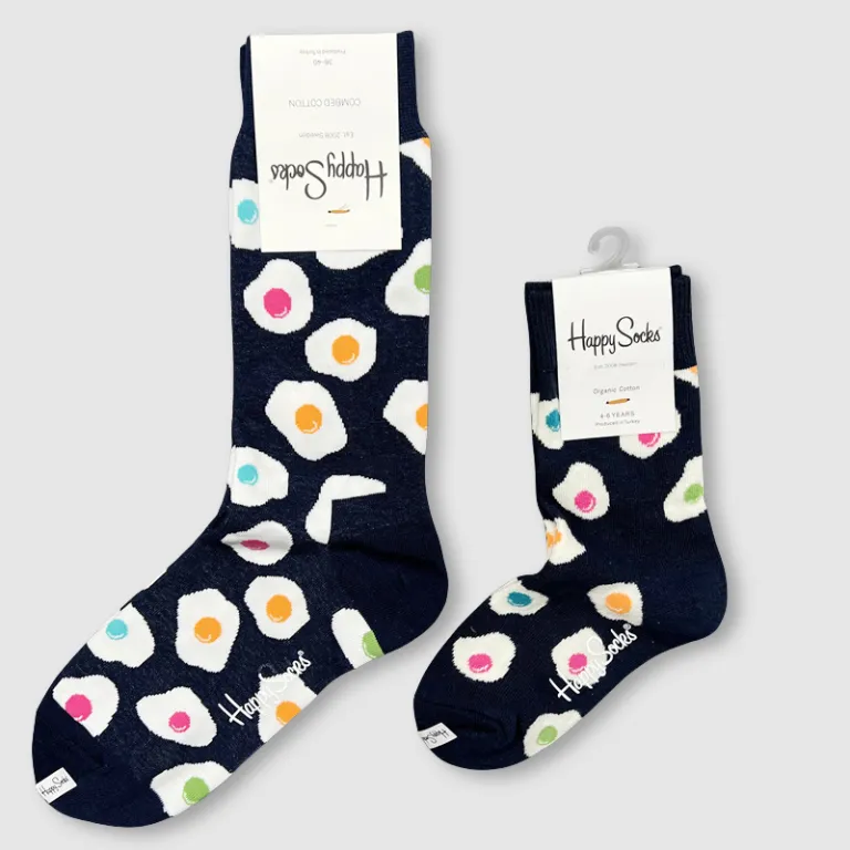 جوراب بچگانه HappySocks طرح کارتونی ساق متوسط مدل هایپی مناسب دختر و پسر برای استفاده بیرون از منزل طرح بامزه عمده و خانوادگی
