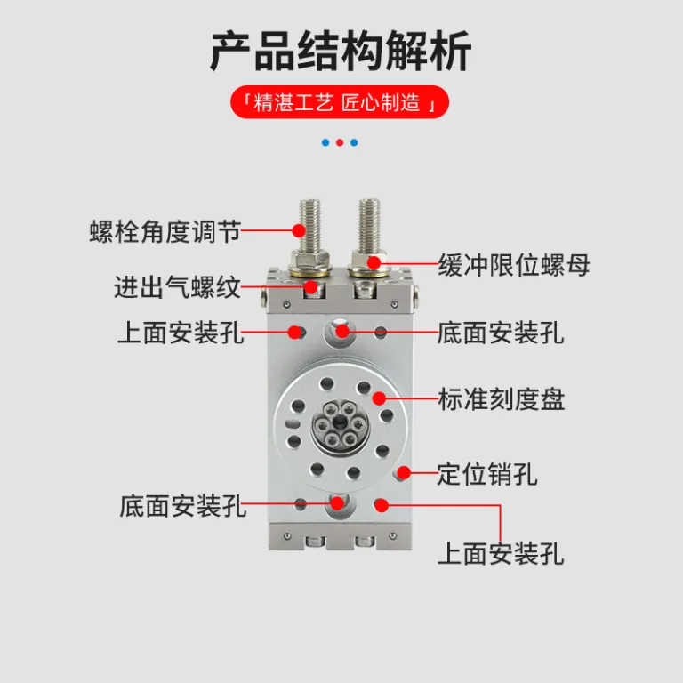 سیلندر پنوماتیک SMC آماده ارسال MSQB10A100A سیلندر دوار با بلبرینگ دقیق قابل تنظیم میز گردان نوسانی