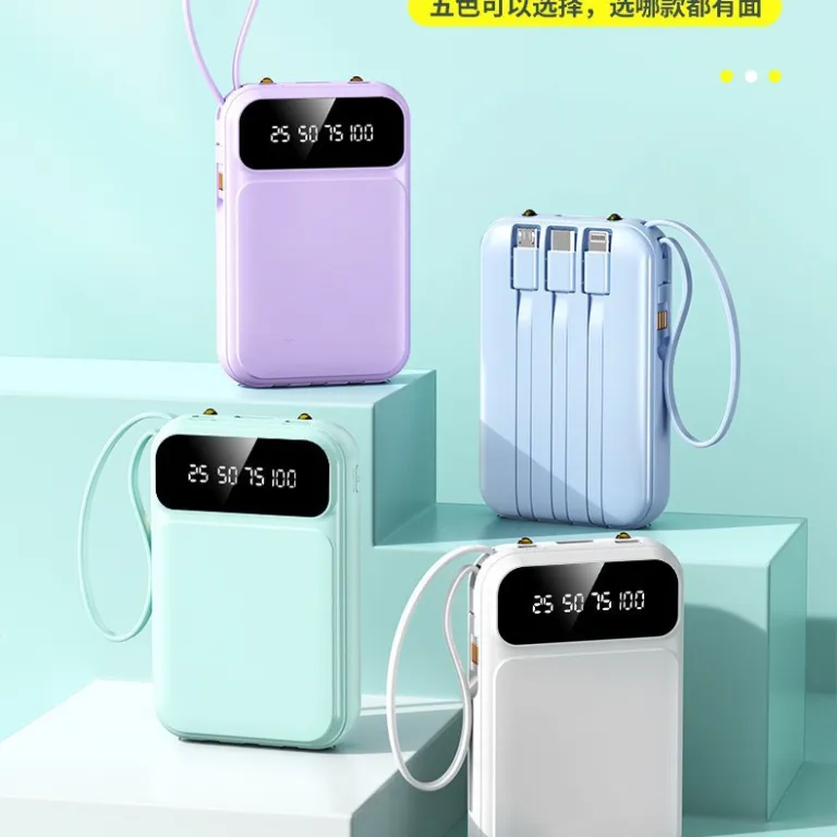 3C دارای گواهی 22.5W پاوربانک 20000 میلی‌آمپر با ظرفیت بالا، شارژ سریع، مینی و دارای کابل داخلی، قابل سفارشی‌سازی