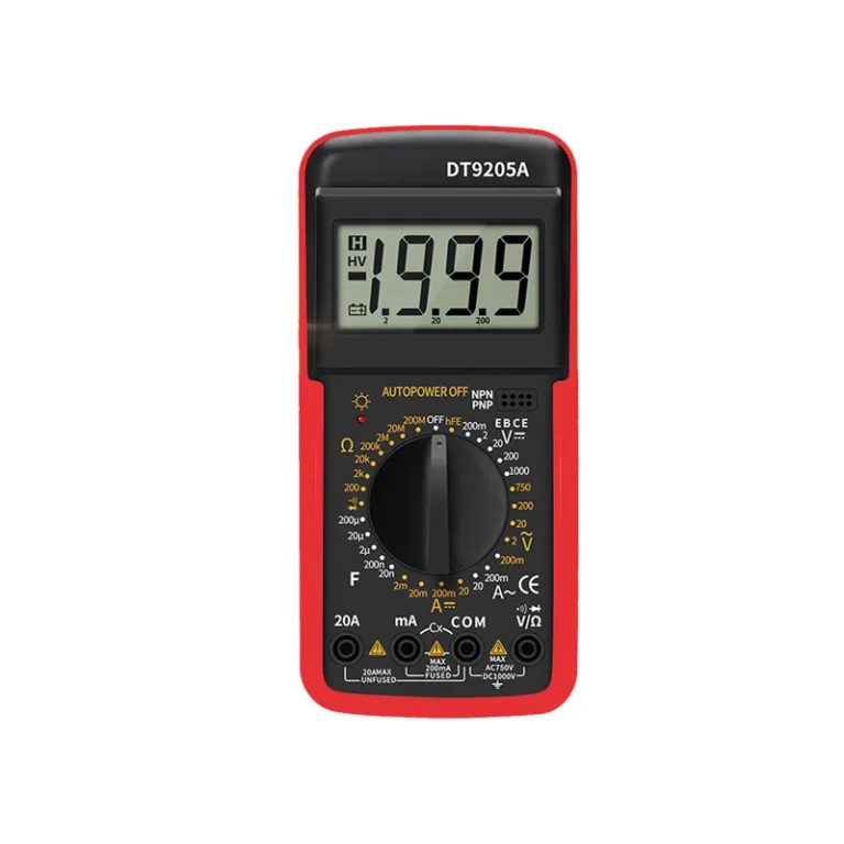 مولتی‌متر دیجیتال ضد سوختگی، اندازه‌گیری جریان، مقاومت و خازن، DT9205A، تولیدکننده اصلی