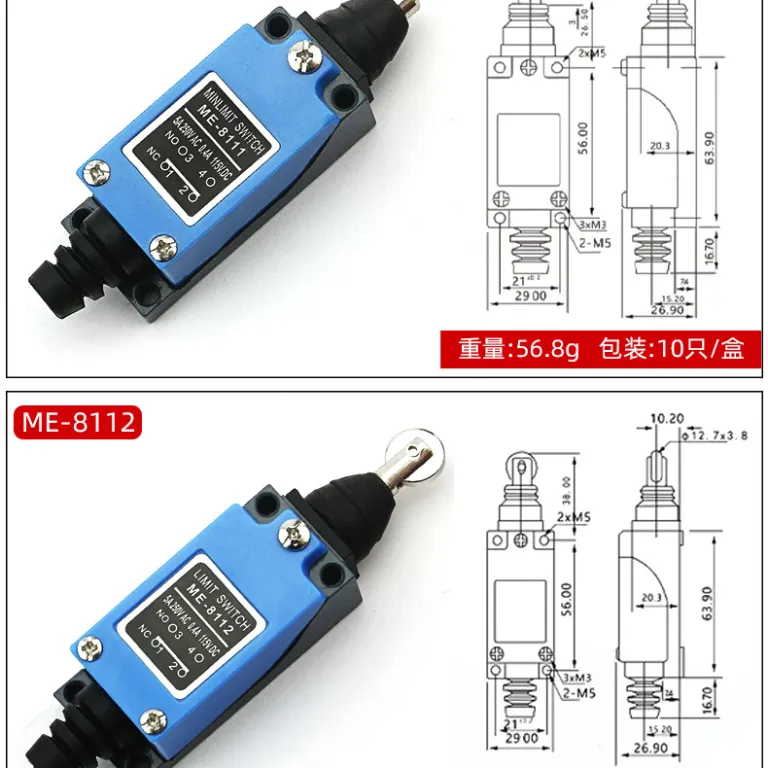 ME-8108 کلید محدودکننده خودبازگشت میکروسوئیچ تماسی محدودکننده TZ-8101 کلید مسیر