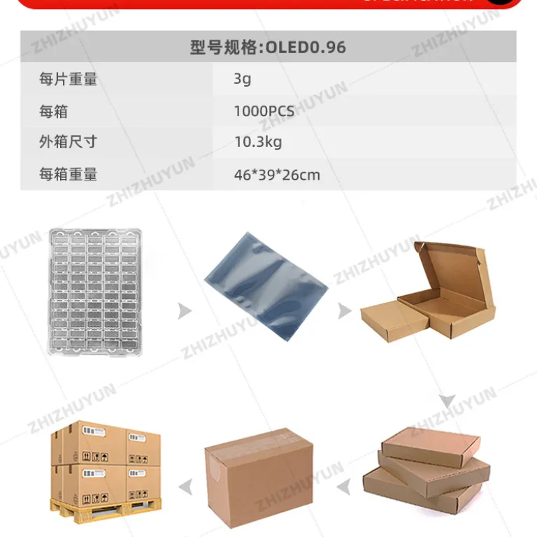 ماژول نمایشگر OLED رزولوشن 12864 0.91/0.96/1.3/1.54 اینچ IIC/SPI 4-7 پین