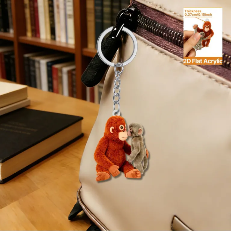 آویز اکریلیک تخت Protect Punch The Monkey طرح اورانگوتان قرمز، محصول جدید صادراتی 2D