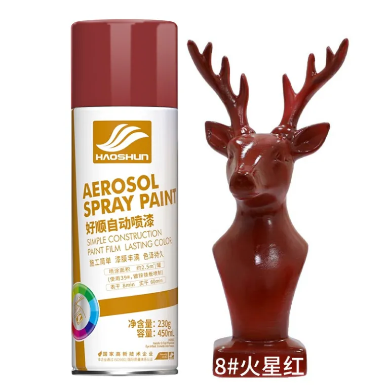 اسپری رنگ 450ml هاوشون ضدزنگ فلز در رنگ‌های مشکی سفید قرمز برای مصارف خانگی و تغییر رنگ خودرو