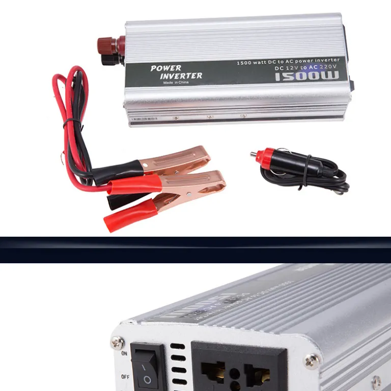 اینورتر خودرو موج اصلاح‌شده نقره‌ای پرفروش 150W تا 2000W تبدیل DC12V به AC220V