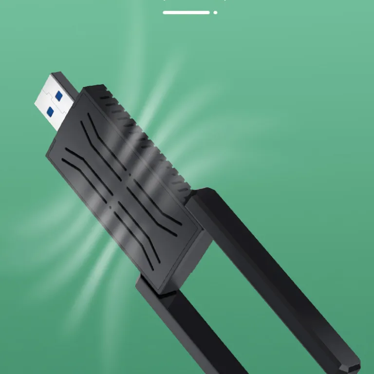 دانگل وای‌فای USB دو بانده گیگابیتی بدون نیاز به درایور 5G گیرنده وای‌فای برای کامپیوتر رومیزی، لپ‌تاپ و فرستنده