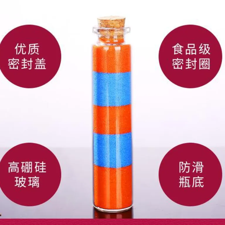 بطری داروی کوچک شیشه‌ای شفاف، بطری آرزو، بطری پیام شناور، بطری آویز تزئینی 1ml، بطری شیشه‌ای کوچک با درب چوب‌پنبه‌ای