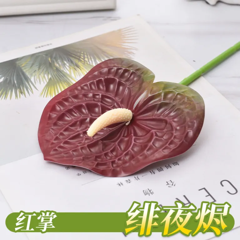 گل آنتوریوم مصنوعی تک شاخه 3D با بافت طبیعی فلامینگو دکور صحنه خانه چیدمان تزئینی شاخه گل مصنوعی دسته گل