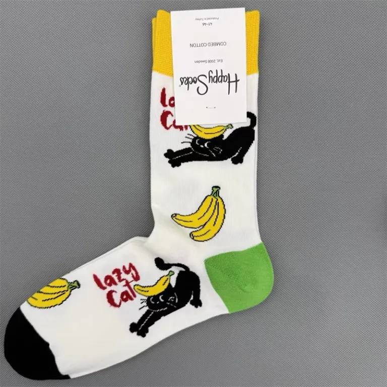 جوراب رنگی HappySocks مردانه طرح کارتونی فانتزی اینستاگرامی ساق‌متوسط بیرونی خیابانی