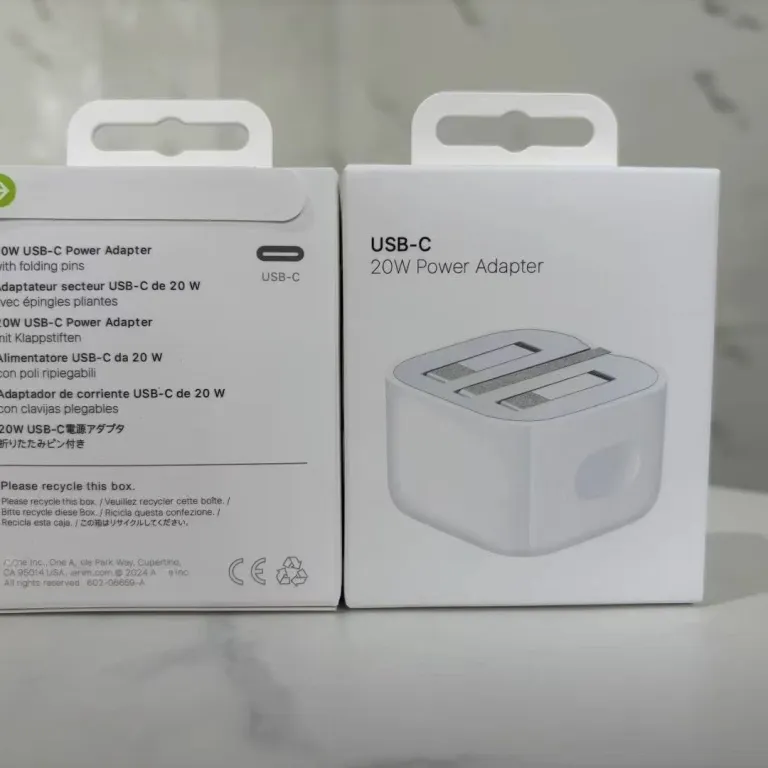 20W شارژر اصلی PD با استاندارد بریتانیا و سه شاخه تاشو، مناسب آیپد اپل، گوشی آیفون