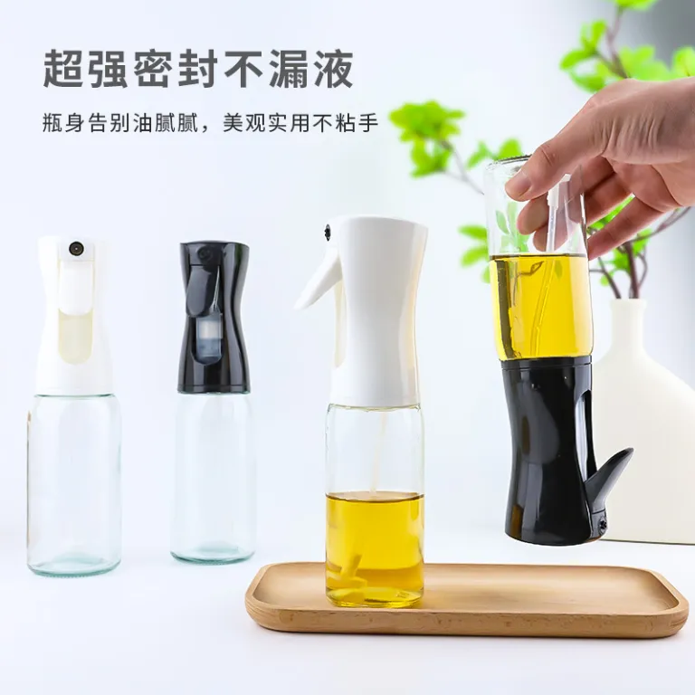 220ml بطری اسپری روغن شیشه‌ای، اسپری روغن آشپزخانه، بطری اسپری روغن زیتون خوراکی خانگی، ابزار عالی باربیکیو با پاشش مه