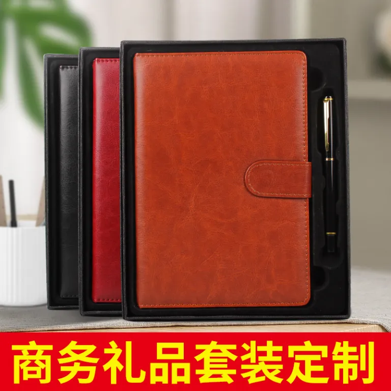 ست دفترچه یادداشت تجاری سفارشی با قابلیت چاپ لوگو، جعبه هدیه و صفحات رنگی، مناسب همایش‌ها و خرید عمده a5b5