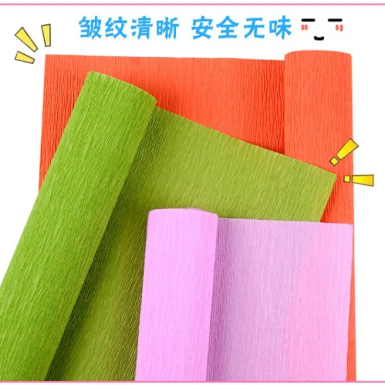 فروش مستقیم کارخانه، کاغذ کرپ رنگی ضخیم، مواد ساخت گل دستی، کاغذ DIY چین‌دار، کاغذ دستی برای گل رز