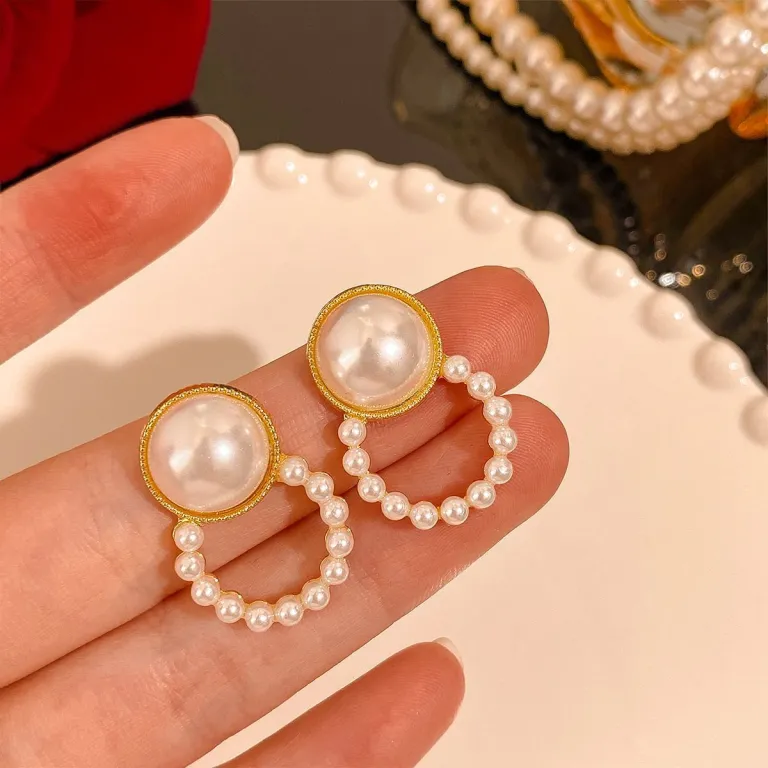 s925 گوشواره میخی نقره‌ای زنانه شیک، خاص و باکلاس، استایل هنگ کنگی، مناسب عمده فروشی بین‌المللی