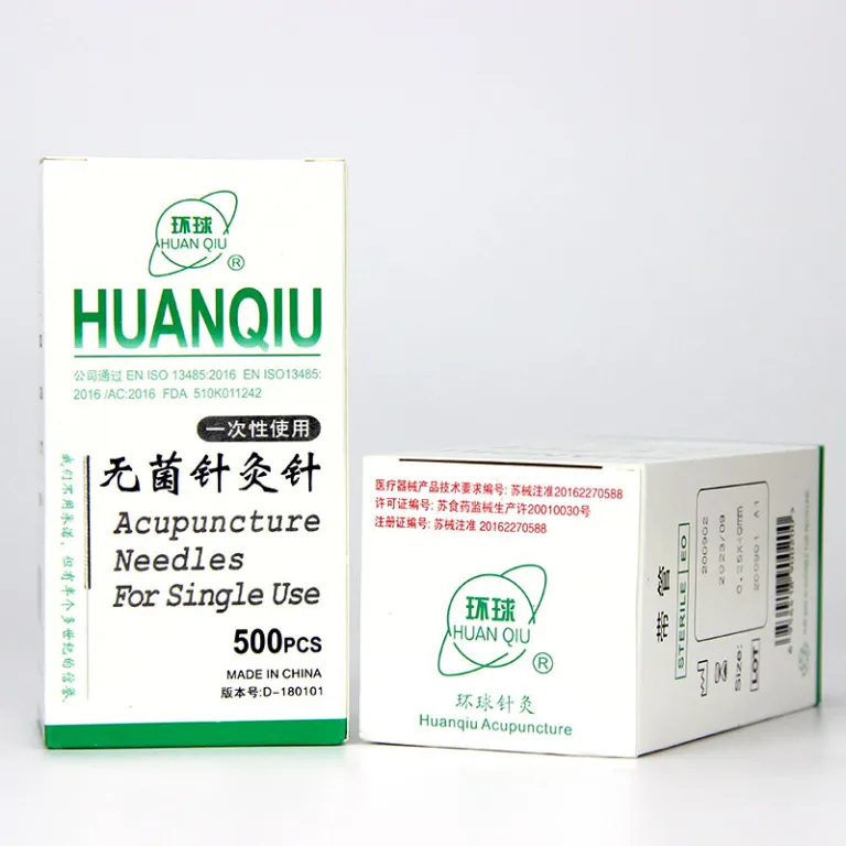 سوزن طب سوزنی یکبار مصرف برند هوانچیو با لوله راهنما، بسته 500 عددی