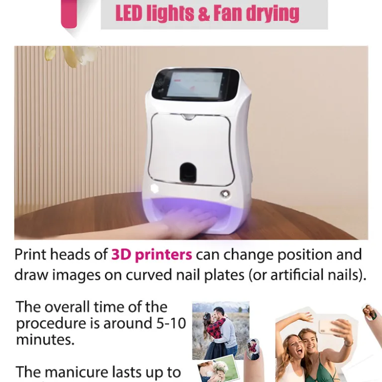 پرینتر هوشمند ناخن پرفروش با لامپ خشک‌کن و چاپ طرح ناخن، دستگاه مانیکور تمام‌اتوماتیک