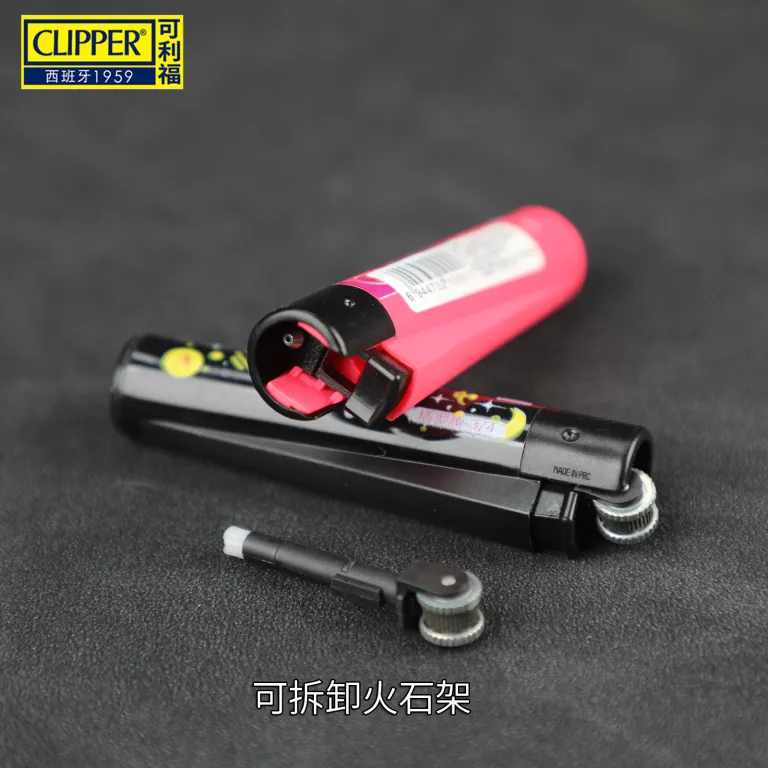 فندک یکبارمصرف کوچک Clipper با سنگ چخماق و چرخدنده، قابل شارژ