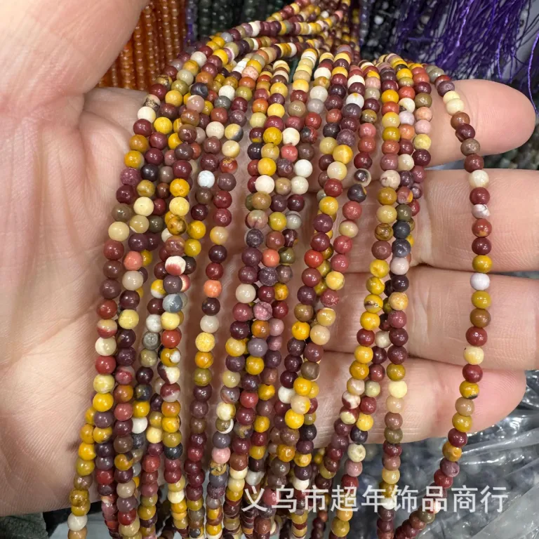 2mm3mm4mm مهره‌های گرد کوچک سنگ طبیعی، لوازم جانبی زیورآلات، آمیتیست، آونتورین سبز، تورمالین، مهره‌های DIY عمده