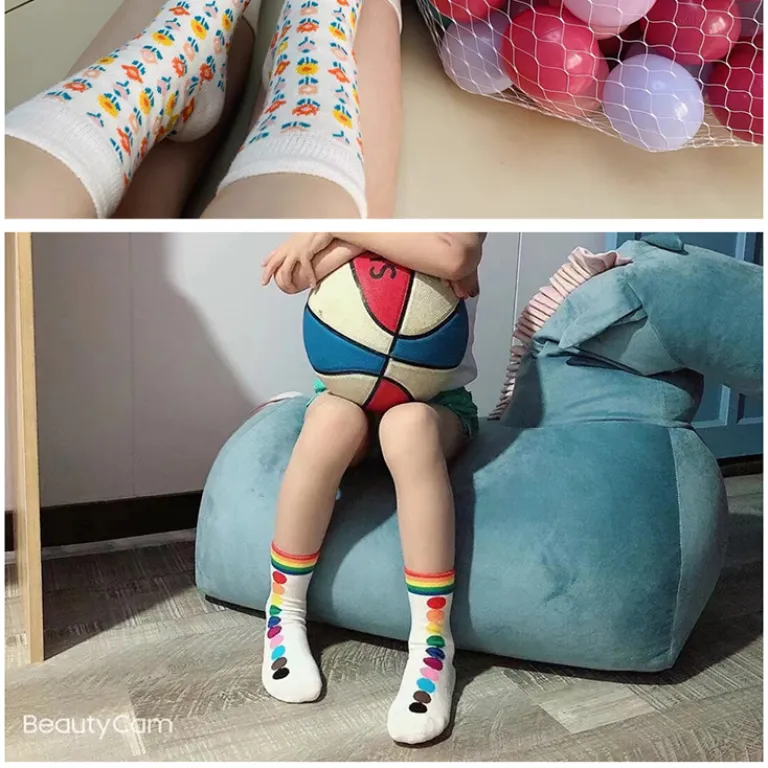 جوراب بچگانه HappySocks طرح کارتونی ساق متوسط مدل هایپی مناسب دختر و پسر برای استفاده بیرون از منزل طرح بامزه عمده و خانوادگی