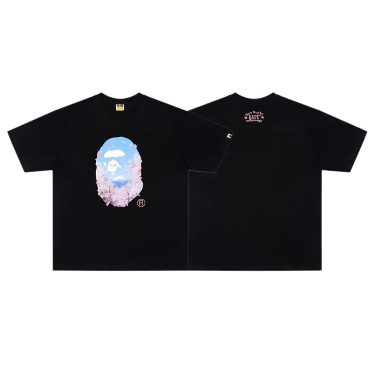 تی‌شرت BAPE تابستانی طرح سر میمون استتاری مردانه و زنانه استایل ژاپنی موجودی عمده