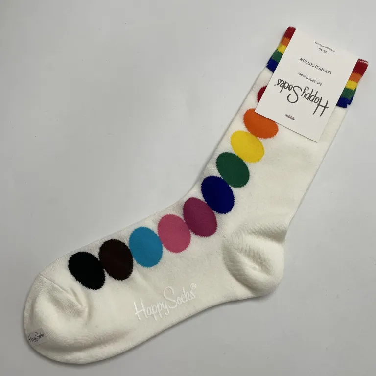 جوراب زنانه رنگارنگ HappySocks طرح کارتونی بامزه مدل اینستاگرامی نیمه‌ساقه بیرونی خیابانی