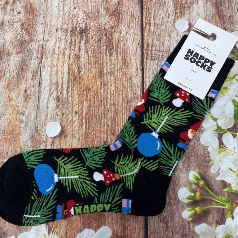 جوراب زنانه رنگارنگ HappySocks طرح کارتونی بامزه مدل اینستاگرامی نیمه‌ساقه بیرونی خیابانی