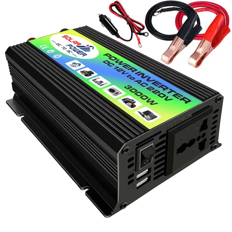 فروش مستقیم کارخانه 12V به 220V اینورتر خودرویی توان 300W 3000W اینورتر خورشیدی