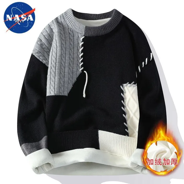 پلیور بافتنی گرم پاییزه و زمستانه برند NASA مردانه، باکیفیت، شیک و همهپسند، مناسب استفاده روزمره