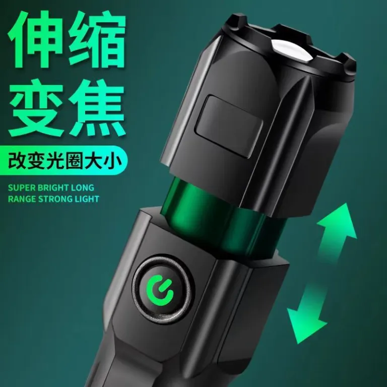 چراغ‌قوه USB با نور قوی، مناسب فضای باز، قابل حمل، بادوام، برد بلند، فوکوس متغیر، LED فوق‌روشن، شارژی، مناسب خانه، مواقع اضطراری و به عنوان پاوربانک