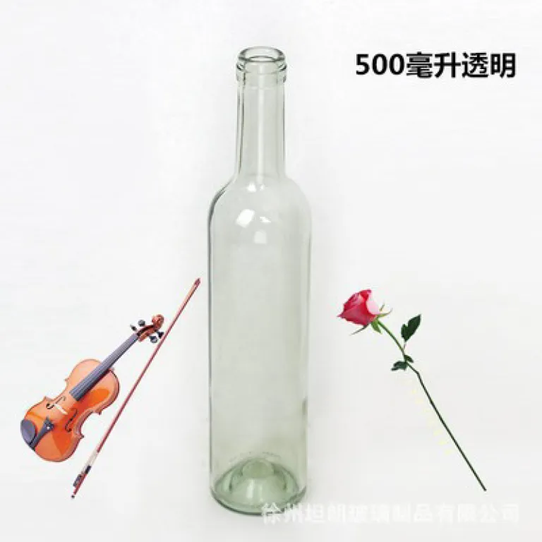 500mlبطری شراب قرمز شیشهای شفاف750mlبطری خالی شراب خارجی سبز تیره ضد نور برای شرابسازی خانگی