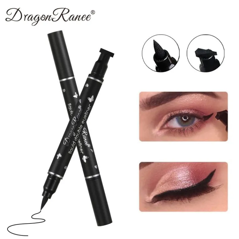 خط چشم دو سر با مهر مثلثی DragonRanee، ماژیکی، 2 عدد 1، مناسب افراد تنبل