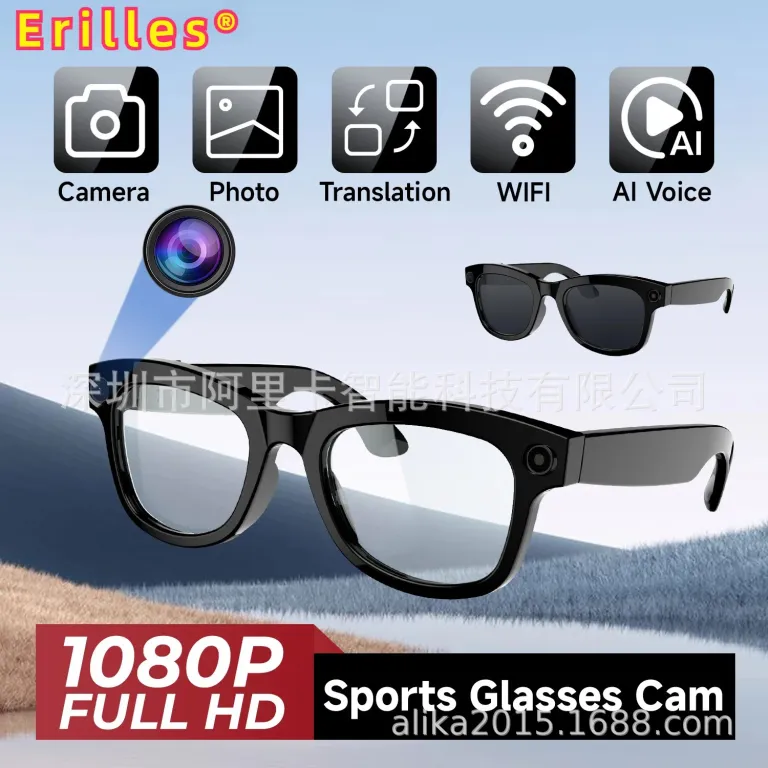 1080P عینک ویدیویی هوشمند با دوربین تصویربرداری HD، تشخیص اشیا، ترجمه هوشمند 500W M01 تولیدکننده