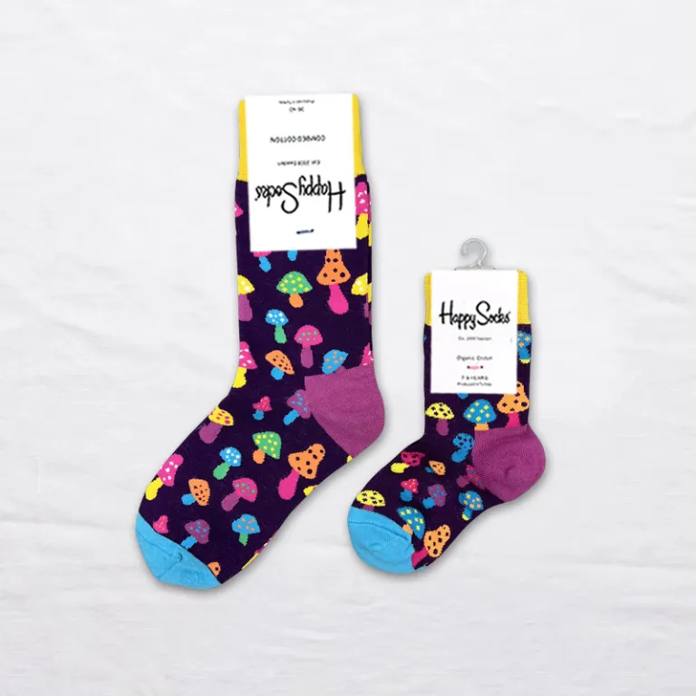 جوراب بچگانه HappySocks طرح کارتونی ساق متوسط مدل هایپی مناسب دختر و پسر برای استفاده بیرون از منزل طرح بامزه عمده و خانوادگی