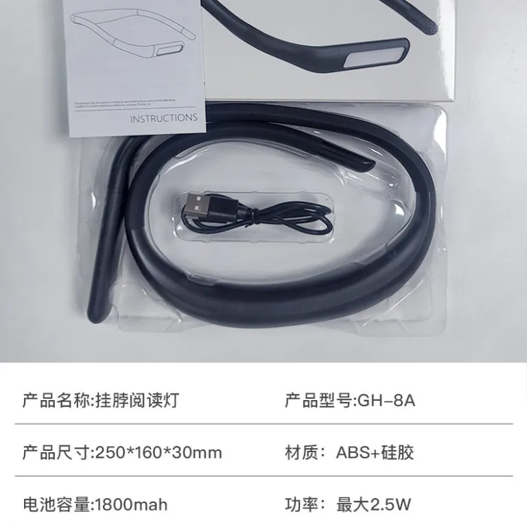 چراغ مطالعه محافظ چشم آویز گردنی LED تاشو قابل شارژ برای تخت خواب و میز کار