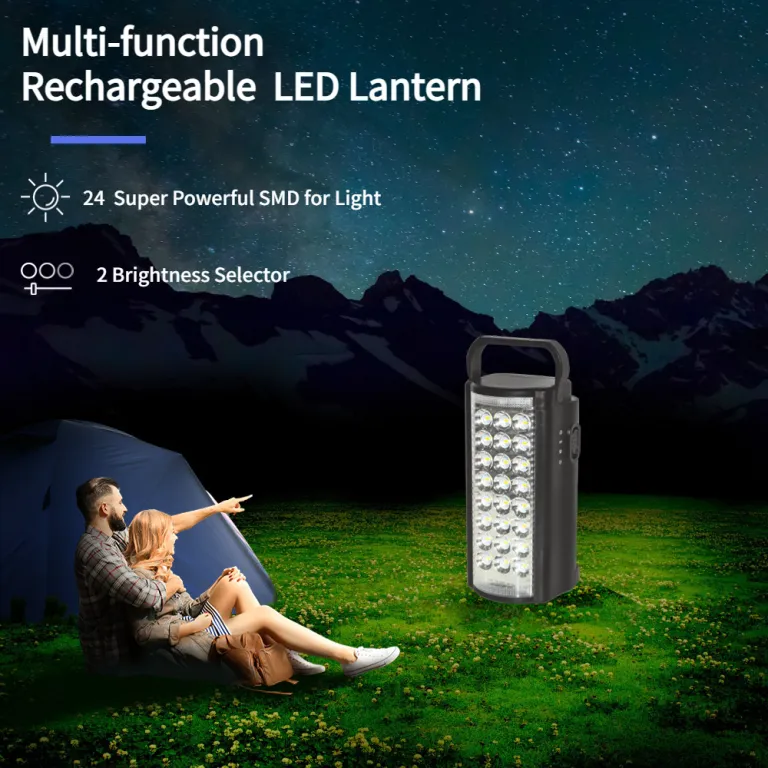 چراغ اضطراری قابل شارژ فوق‌روشن 1048-24LED با 24 عدد SMD، چراغ اضطراری LED چندکاره