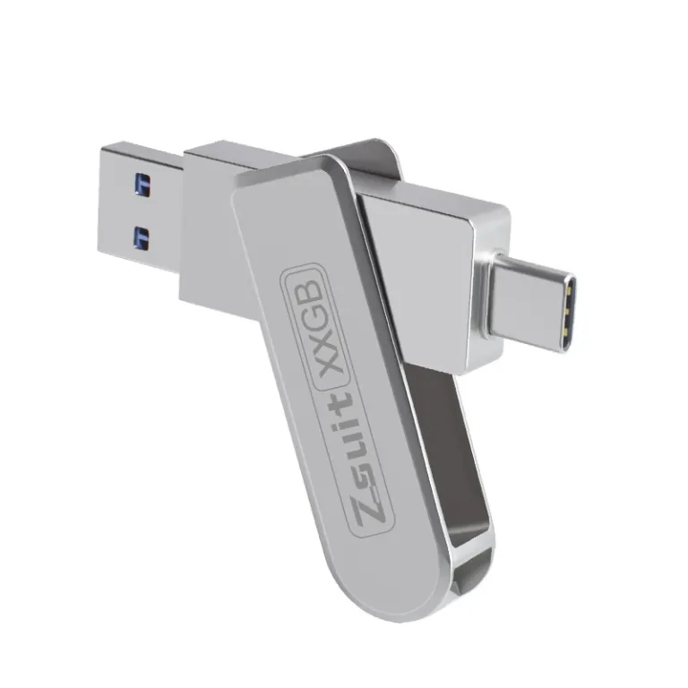 فلش مموری فلزی دو سر 128g برند جیه‌سویو مناسب موبایل و کامپیوتر type-c USB3.2 پرسرعت