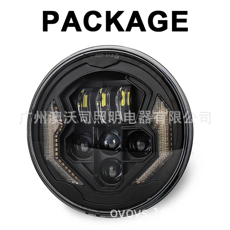 چراغ جلو 7 اینچ گرد led60W موتورسیکلت و خودرو با عملکرد 4