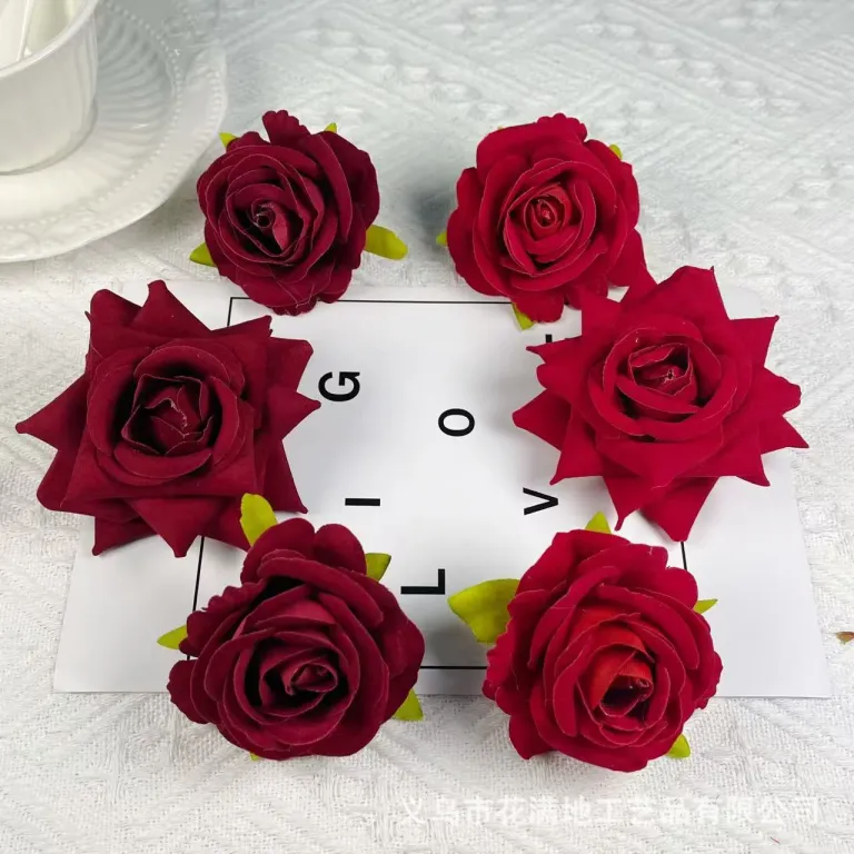 گل رز مخملی مصنوعی برای صحنه عروسی، دکوراسیون منزل، سنجاق سینه و قوس