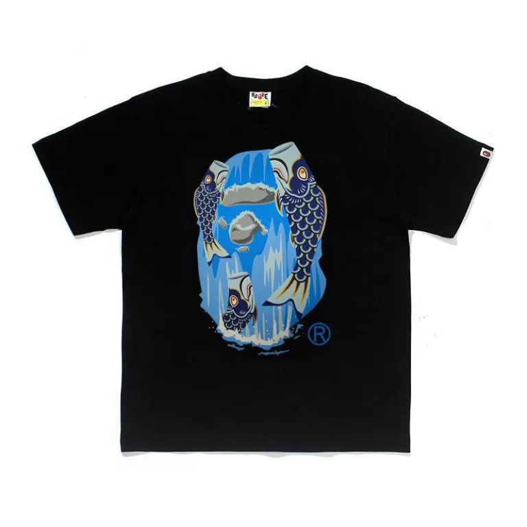 تی‌شرت BAPE تابستانی طرح سر میمون استتاری مردانه و زنانه استایل ژاپنی موجودی عمده