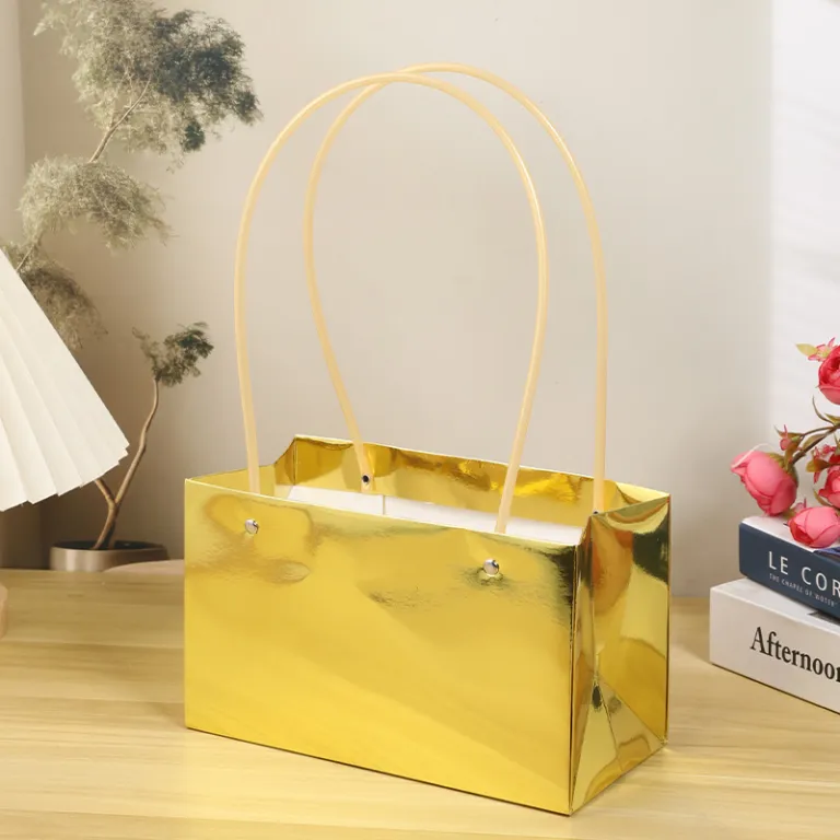 کیف دستی گل چند رنگ، کیف دستی گل برای کلاس گل‌آرایی، کاغذ بسته‌بندی ماکارون، کیف کاغذی ساده ضد آب مناسب ولنتاین