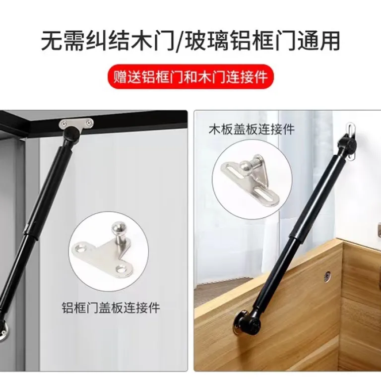 جک آرام‌بند درب کابینت شیشه‌ای، میله پنوماتیک بالابر درب، ضربه‌گیر هیدرولیک کوتاه، توقف در هر موقعیت، تولید کارخانه