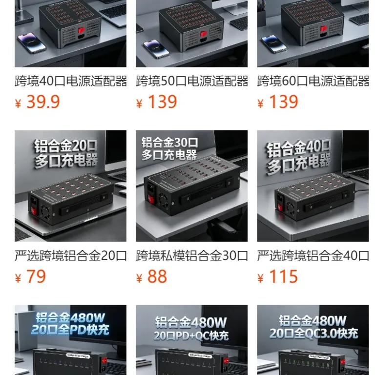 شارژر چند پورت USB پرقدرت 150W با 10 پورت، 15 پورت، 20 پورت و 30 پورت، مناسب مصارف بین‌المللی 1A2A