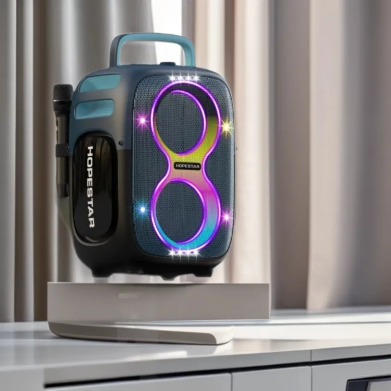 650W اسپیکر بلوتوثی بی‌سیم قابل حمل HOPESTAR PARTYONE CLUB با دو میکروفون دستی و نور RGB