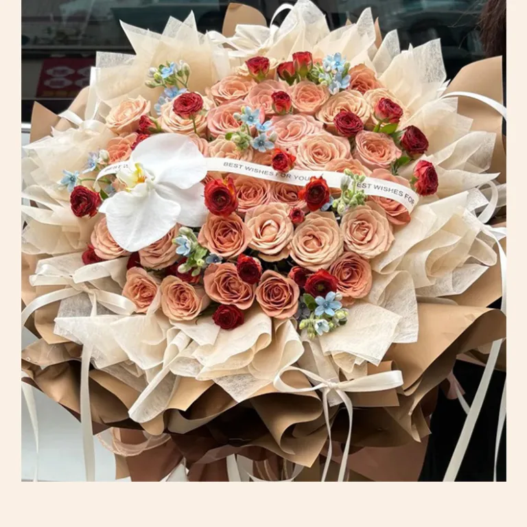 کاغذ بسته‌بندی گل به سبک کره‌ای، کاغذ عشق اول، ضدآب و ضخیم، کاغذ اویا برای گل‌آرایی و بسته‌بندی دسته گل