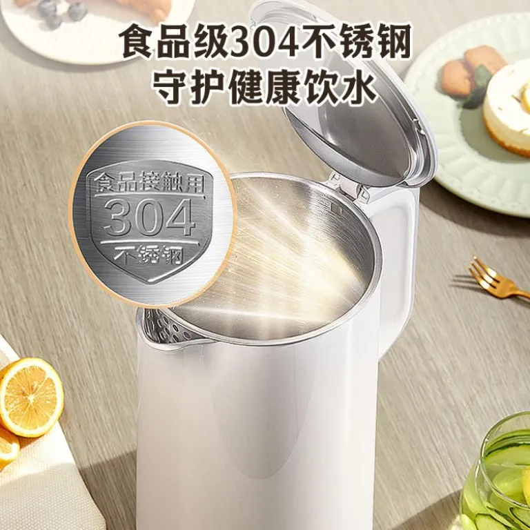 کتری برقی استیل ضد زنگ دو جداره ضد سوختگی سوپور 1.7L با ظرفیت بالا جوش سریع بدون درز