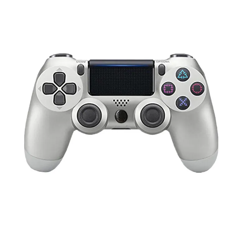 دسته بازی بی‌سیم بلوتوثی ps4 با دو موتور لرزشی، ژیروسکوپ شش‌محوره و لرزش کامل ps4